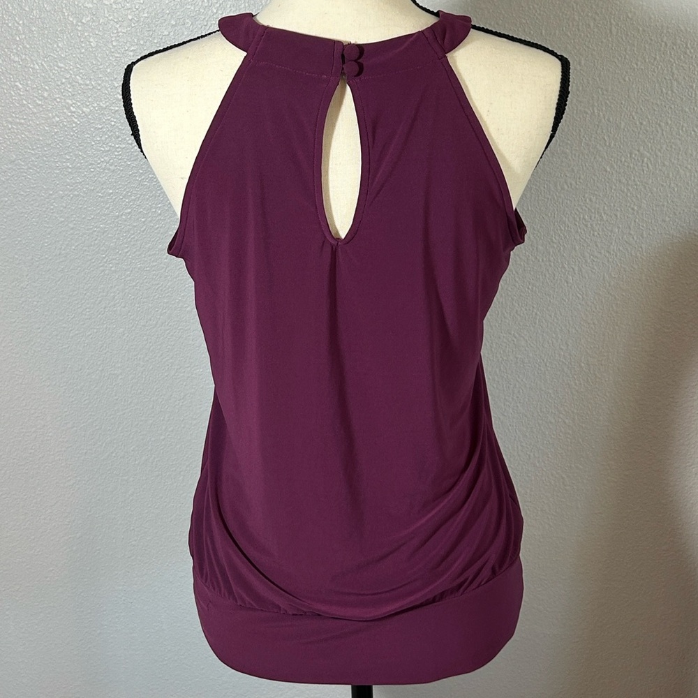 White House Black Market Plum Keyhole Halter Tank Top - Picture 3 of 9
